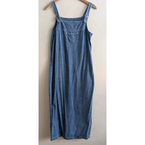 NY Jeans New York & Company Denim Jumper Dress Sz 6 Overall Pinafore Vtg 90s